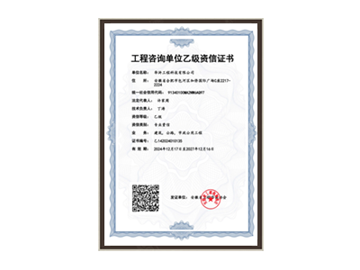 广州工程咨询单位乙级资信证书